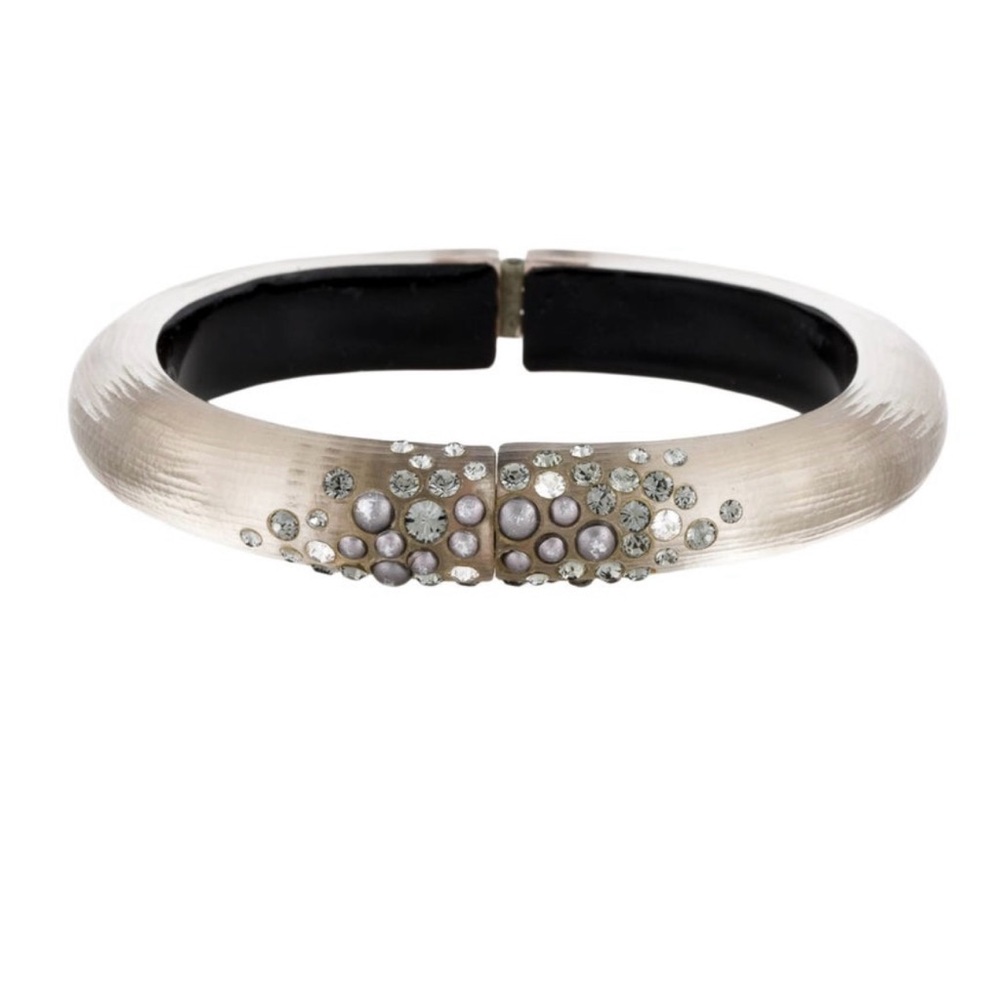 Alexis Bittar Silver and Black Crystal Bracelet